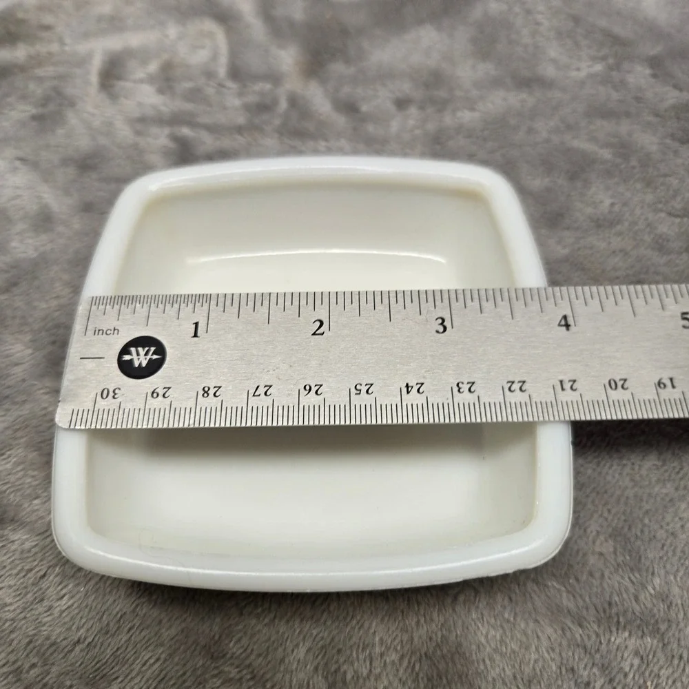 Vintage Hotel Ibis White Ceramic Square Trinket Dish Green Logo Memorabilia